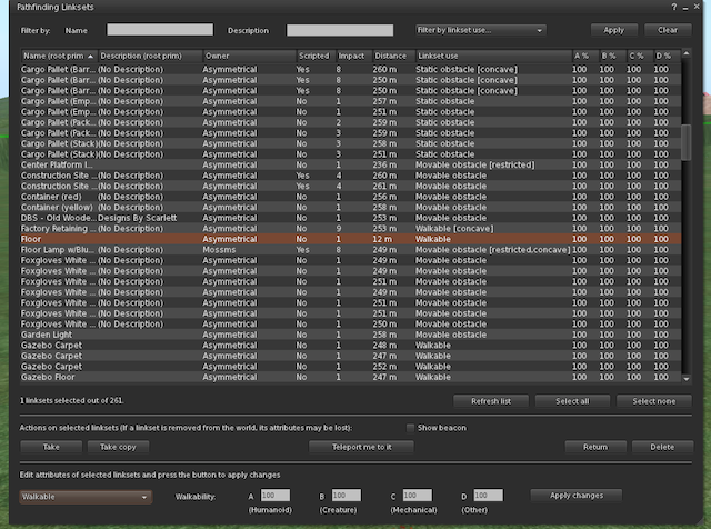 Linksets Menu