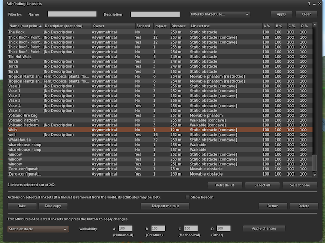 Linksets Menu